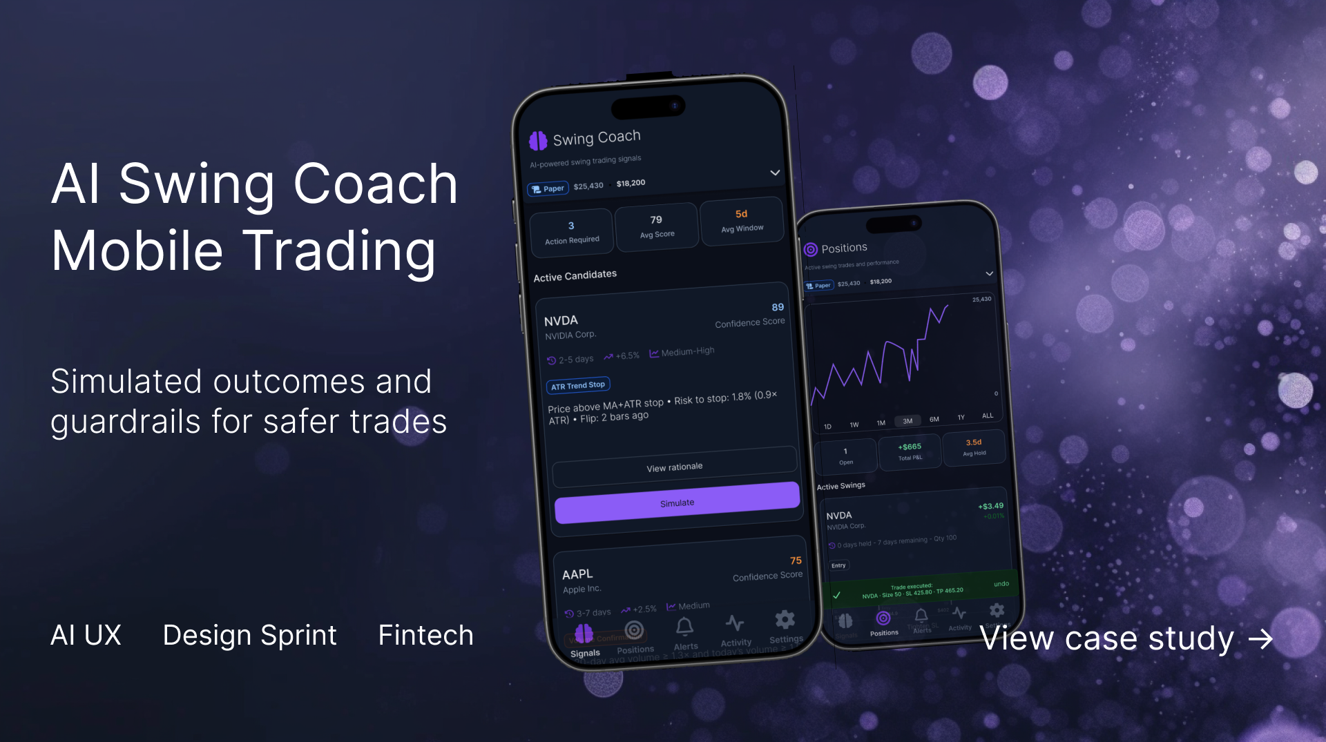 AI Swing Coach: Mobile Trading — case study banner